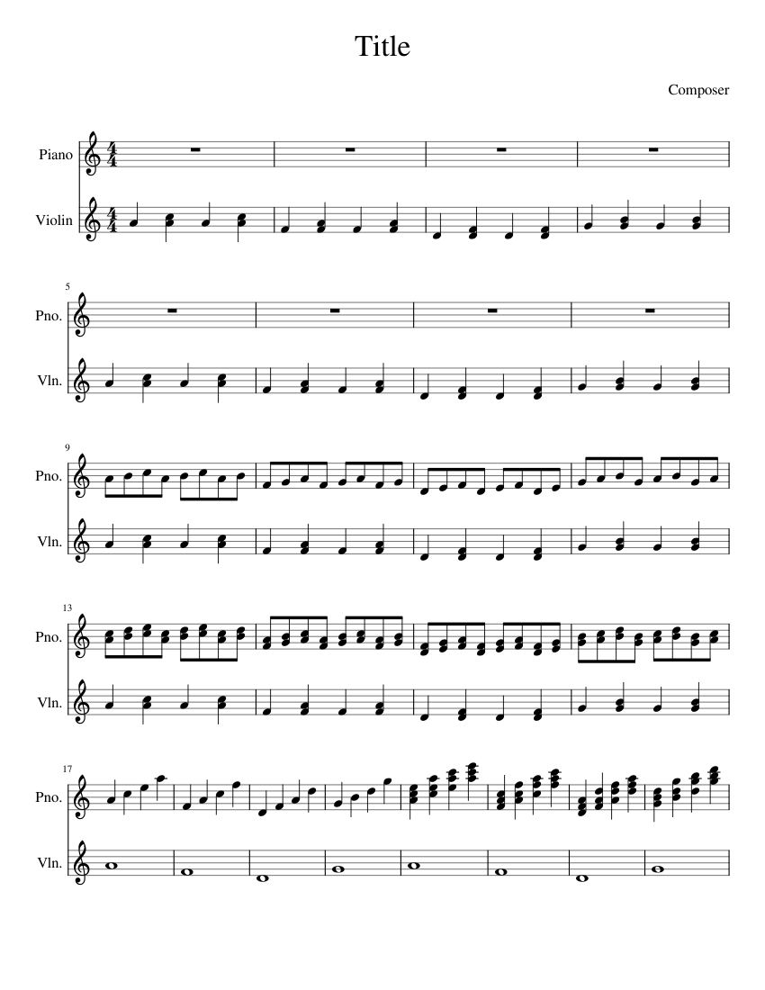 Wildflowers Sheet music for Piano, Violin (Solo)