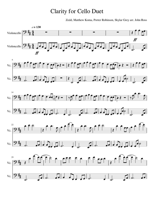 Clarity for Cello Duet