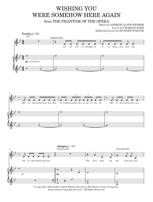 Wishing You Were Somehow Here Again - Andrew Lloyd Webber (Piano Vocal)