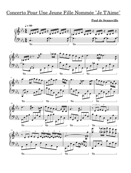 CONCERTO POUR UNE JEUNE FILLE NOMMÉE 'JE T'AIME' – Paul de Senneville