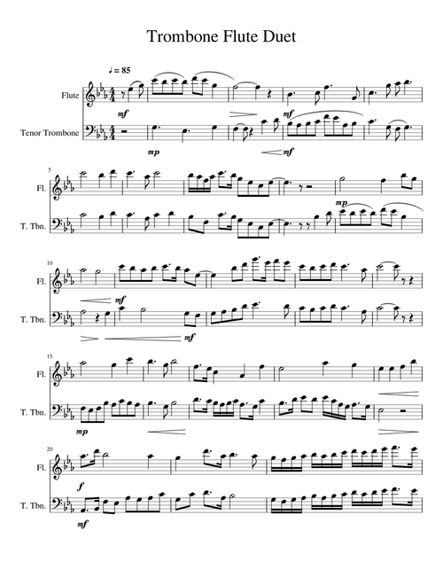 Trombone Flute Duet