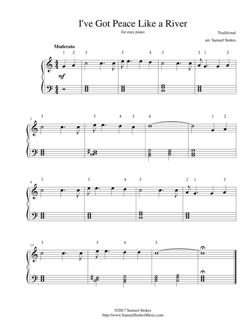 I've Got Peace Like a River - for easy piano (Arr. Samuel Stokes) - Traditional (Easy Piano)