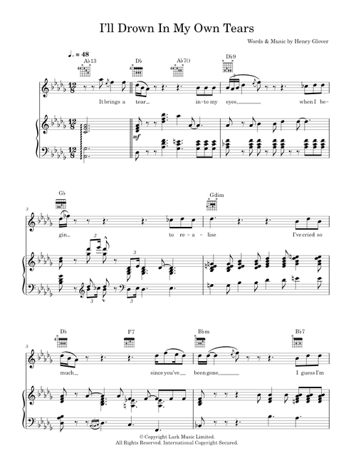 I'll Drown In My Own Tears - Ray Movie, Ray Charles (Piano-Vocal-Guitar (Piano Accompaniment))