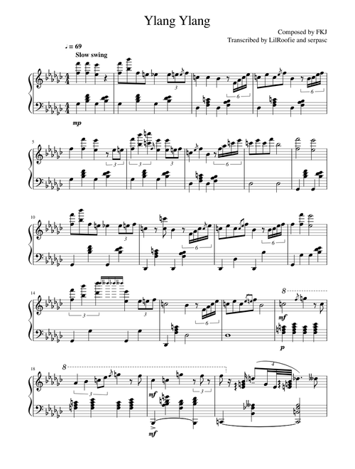 FKJ - Ylang Ylang (Complete Piano Score)