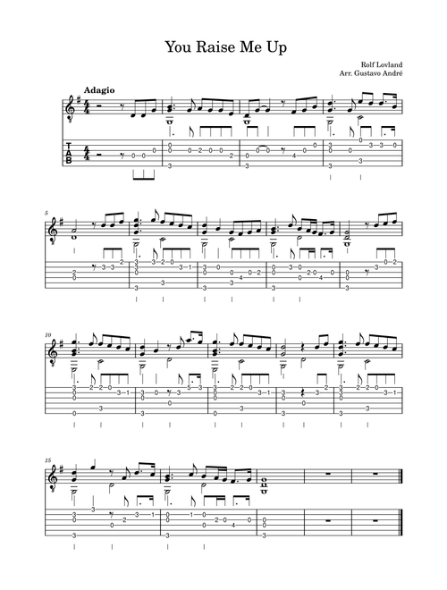 You Raise Me Up (Arr. Gustavo André) (Solo Guitar)