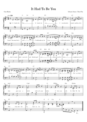 It Had To Be You – Isham Jones Sheet Music with Chords for Vibraphone ...