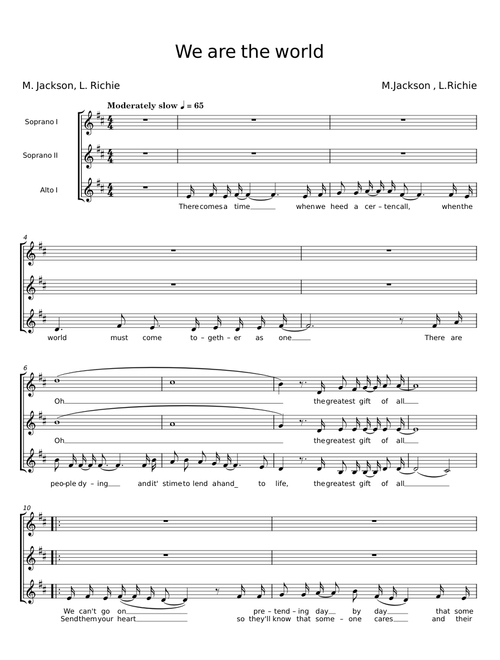 We are the World - Joseph M. Scriven, Mahalia Jackson