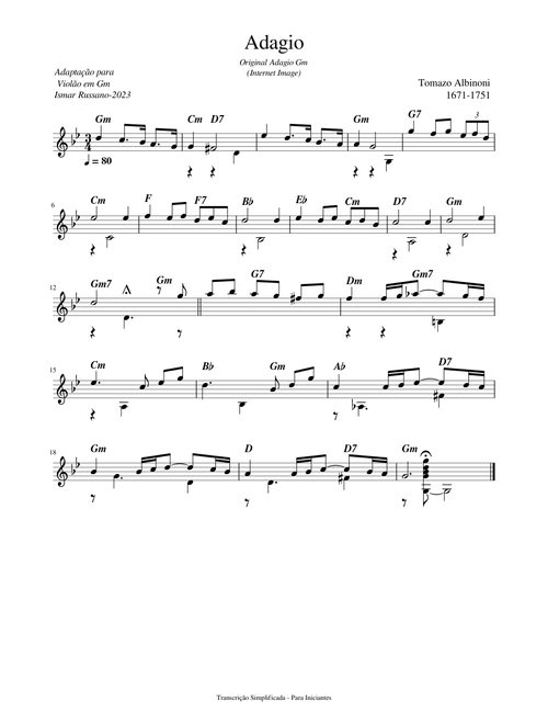 Adagio em Gm Violão - Guitar