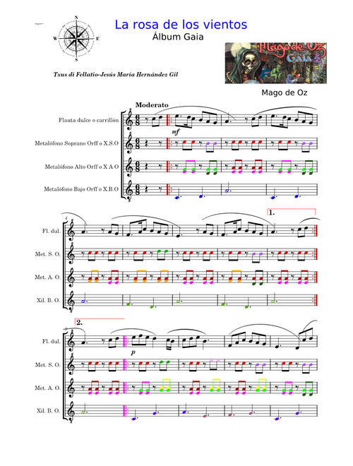 La rosa de los vientos – Mägo de Oz La rosa de los vientos partitura Virginia Basanta Musiescore