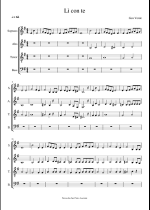 Lì con te - Gen verde Sheet Music for Synthesizer (Mixed Duet ...