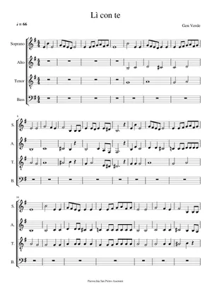 Li Con Lì con te - Gen verde Sheet Music for Synthesizer (Mixed Duet ...