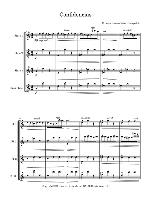 Confidencias (Arr. George Lin) - Ernesto Nazareth (Woodwind Ensemble)