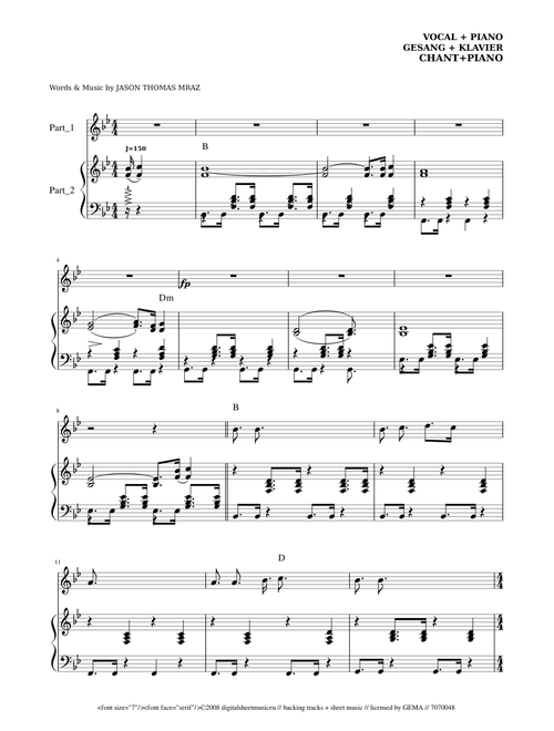 I'm Yours Piano sheets