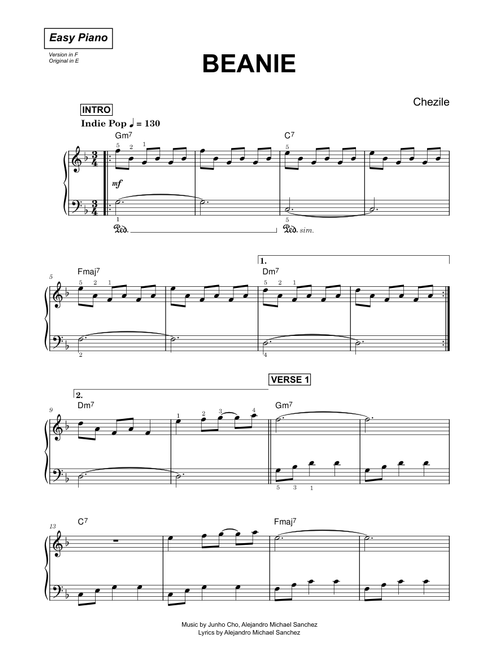 Beanie - Chezile (Easy Piano)