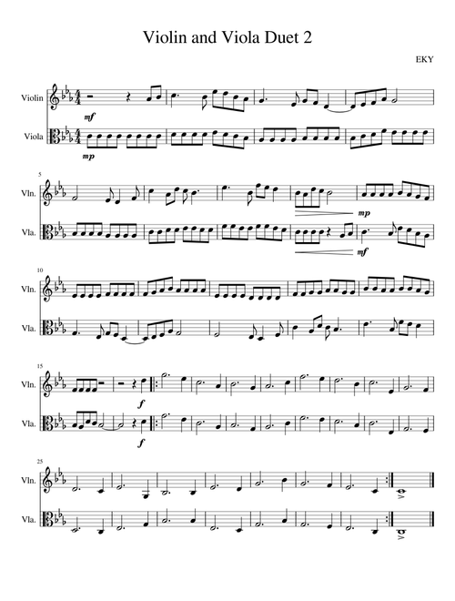 Violin and Viola Duet 2