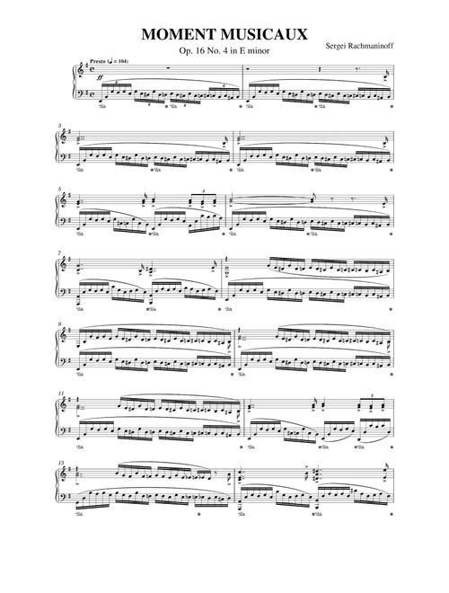 Moment Musicaux Op.16 No.4 - Sergei Rachmaninoff (Piano Solo)