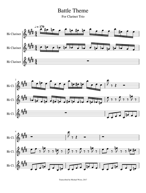 Pokemon Battle Theme (Clarinet Trio)