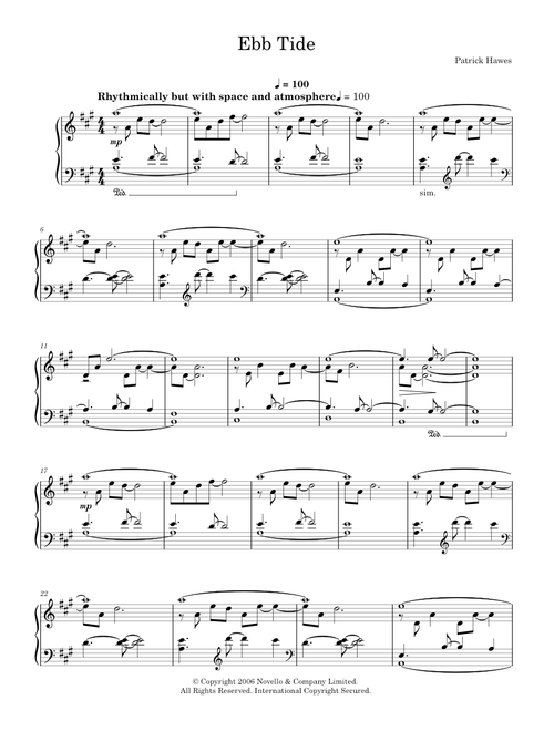 Ebb Tide - Patrick Thomas Hawes (Piano Solo)