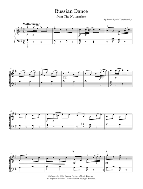 Russian Dance ("Trepak") - Alexandre Dossin, Pyotr Il'yich Tchaikovsky (Easy Piano)