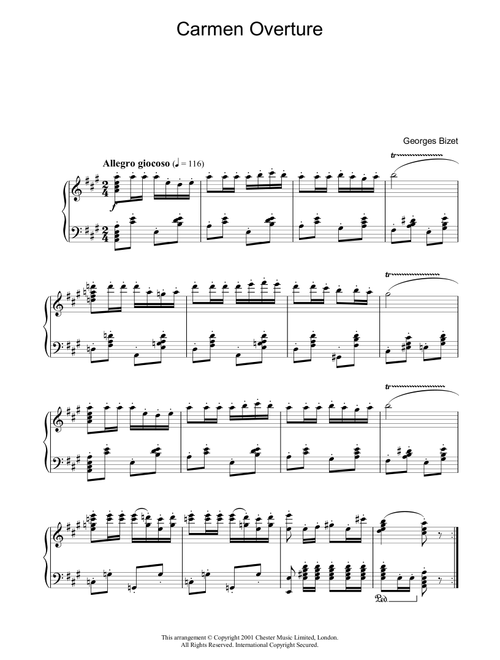 Overture from Carmen - Georges Bizet (Piano Solo)