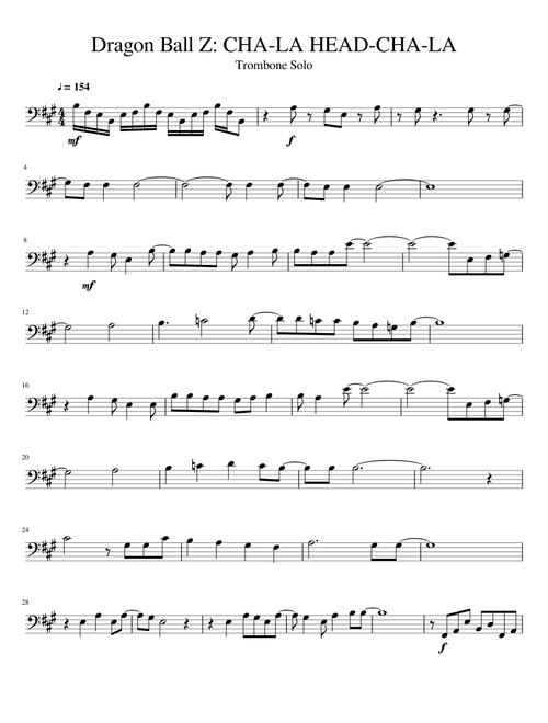 Dragon Ball Z:CHA-LA HEAD-CHA-LA - Trombone Solo