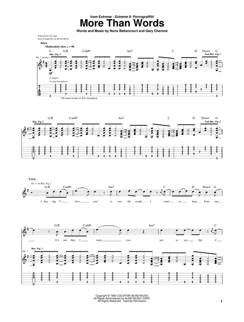 More Than Words - Extreme (Guitar Tab)
