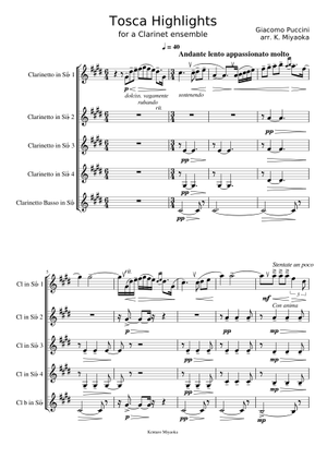 Tosca – Giacomo Puccini Sheet Music for Piano, Trombone, Organ