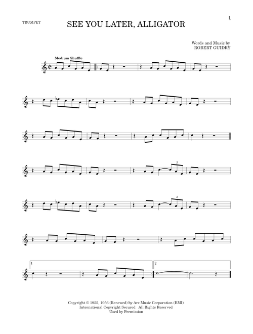 See You Later, Alligator - Bill Haley & His Comets (Trumpet Solo)