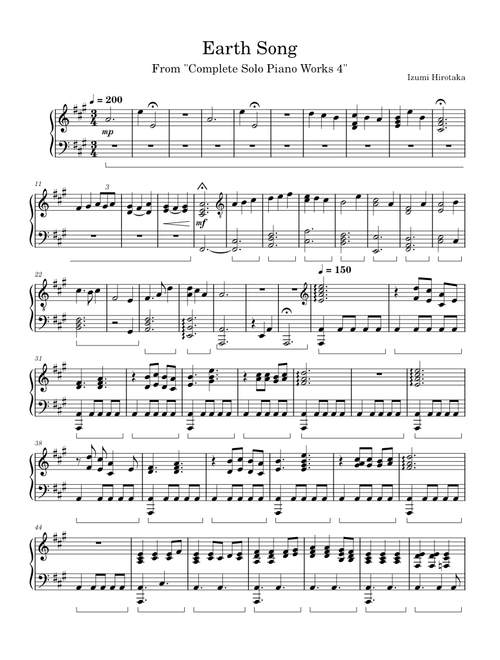 Izumi Hirotaka - Complete Solo Piano Works 4 sheet music by