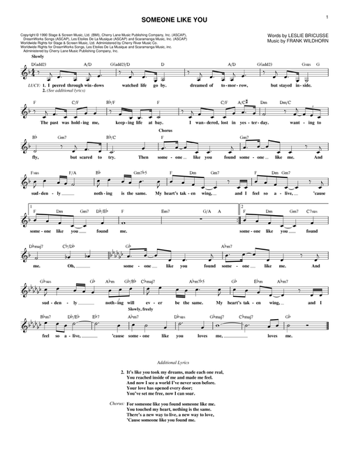 Someone Like You (from Jekyll & Hyde - 1990 Concept Album version) - Leslie Bricusse, Frank Wildhorn (Lead Sheet - Fake Book)