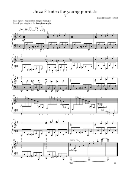 Jazz Ètudes for young pianists #5 – Emil Hradecký