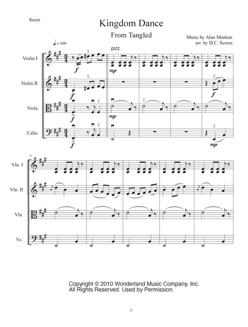 Kingdom Dance (Arr. D.C. Scores) - Alan Menken (String Quartet)