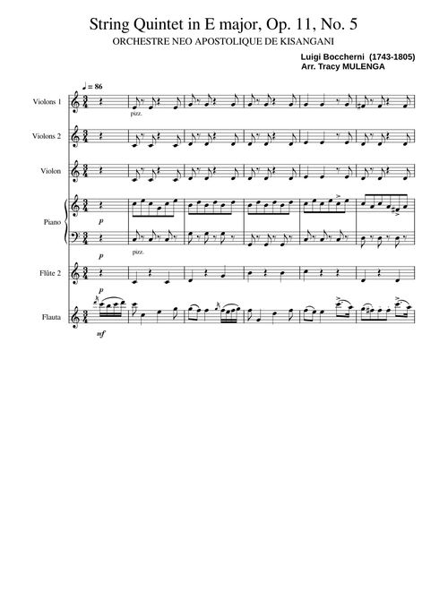 String Quintet in E major, G.275 – Luigi Boccherini