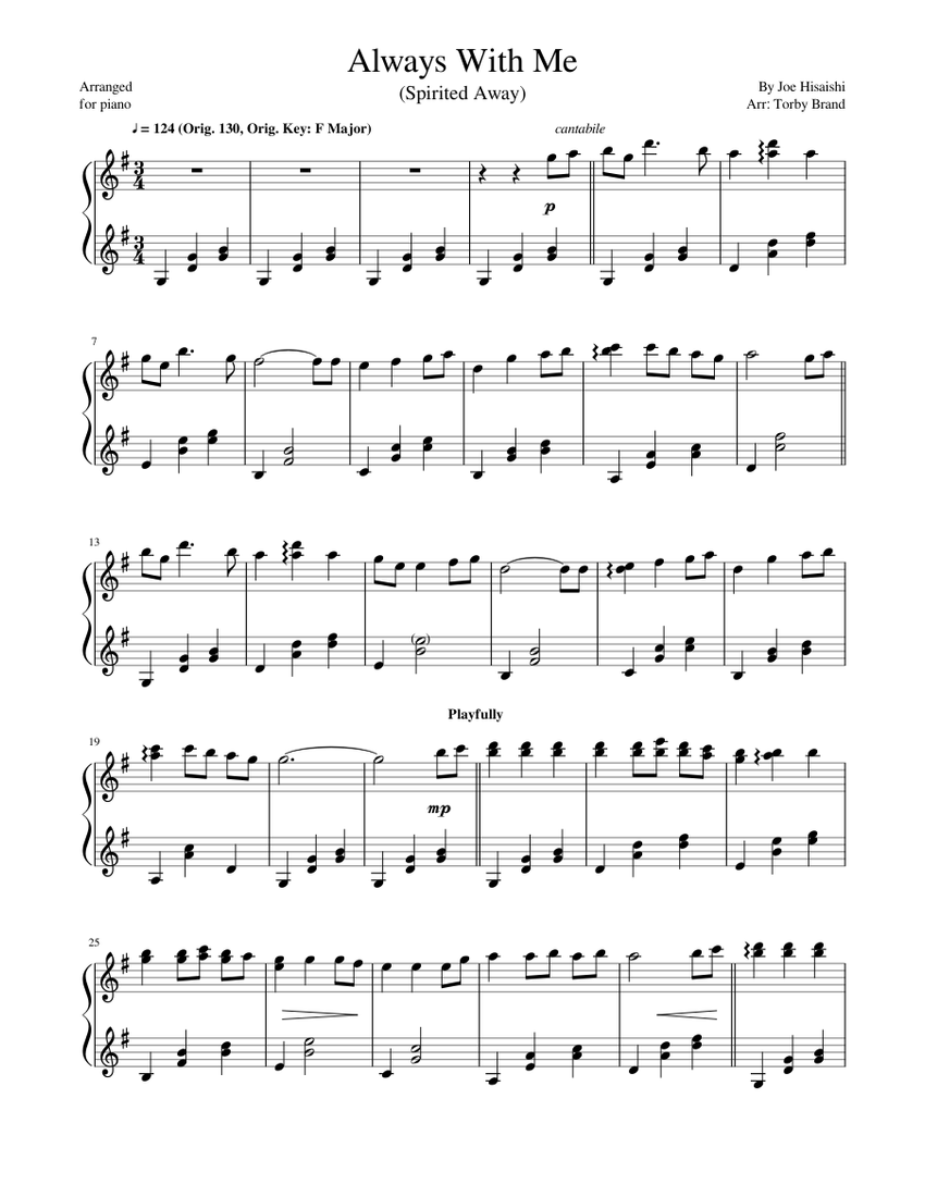 Spirited away musescore top