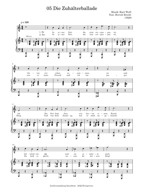 Zuhälterballade – Kurt Weill