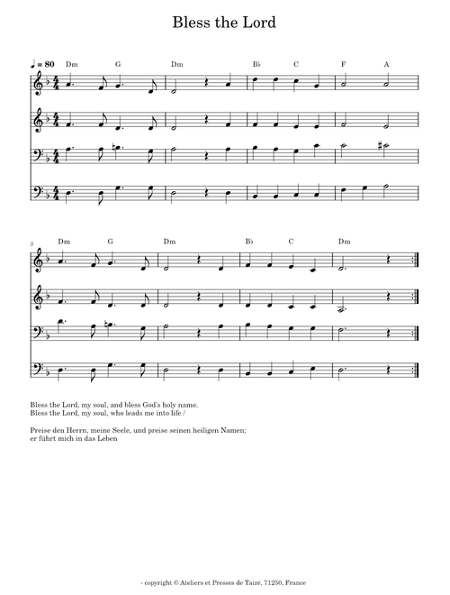 Taize_Bless the Lord - - copyright © Ateliers et Presses de Taizé