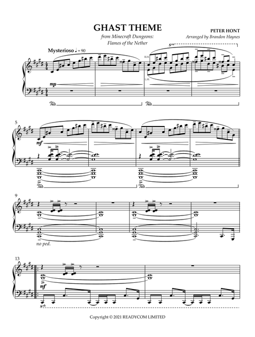 Minecraft (Arr. Brandon Haynes) - Leo Taylor, Jonathan Kogan, Thomas Clarke (Piano Solo)