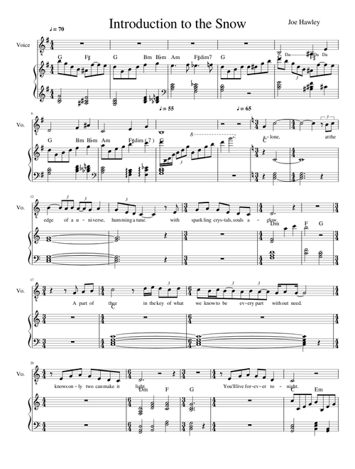 Introduction to the Snow (piano/vocal)