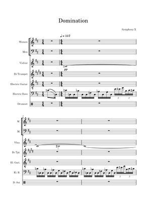 Symphony X - Domination guitar and bass intro part (0:00~1:02