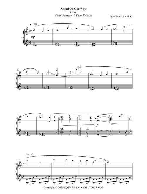 Ahead On Our Way (From "Final Fantasy V: Dear Friends") (Arr. Hollywood Music Publishing) - Nobuo Uematsu (Piano Solo)