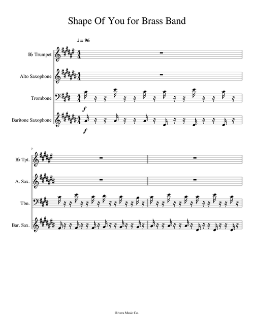 Shape Of You for Brass Band