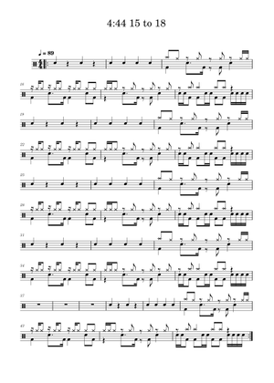 4:44 – Jay-Z 4-44 13 to 18 Sheet Music for Drum group (Solo