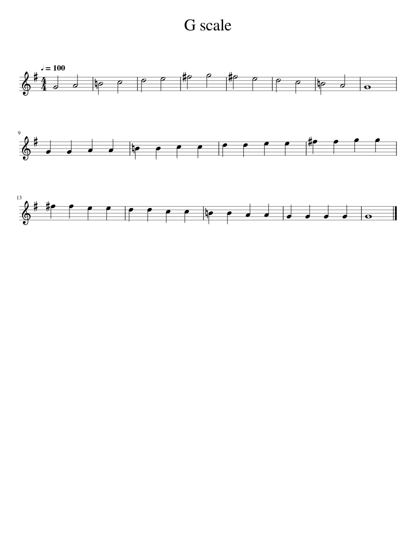 G scale flute top
