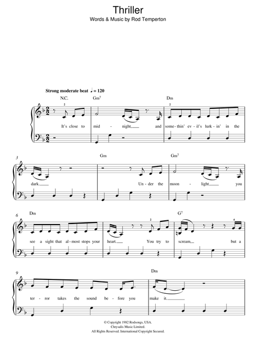 Thriller - Michael Jackson (Easy Piano)