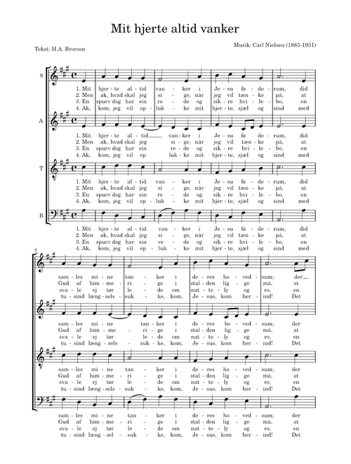 Mit hjerte altid vanker (SATB) – Carl Nielsen