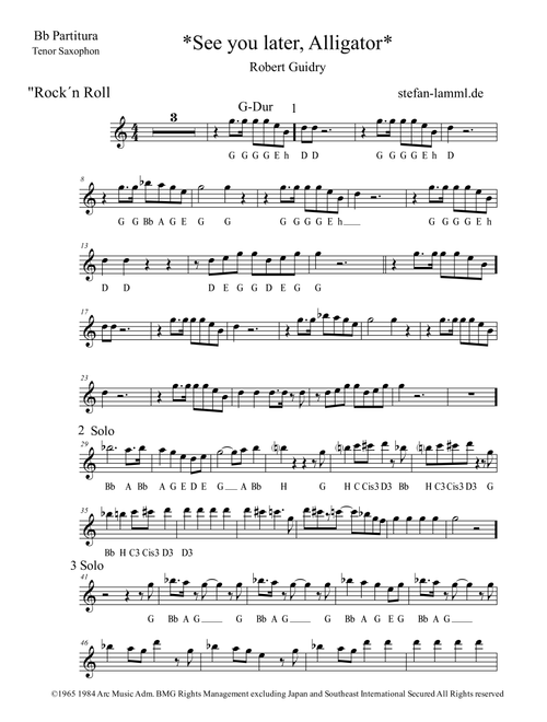 See You Later, Alligator (Arr. stefan-lamml.de) - Bill Haley & His Comets (Instrumental Solo)