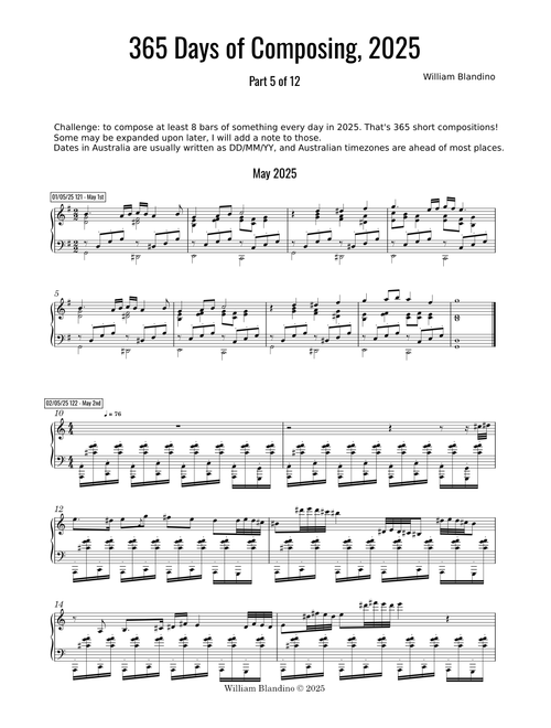 365 Days of Composing, May 2025 - Challenge – WilliamBlandinoMusic