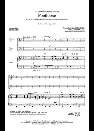 Footloose – Kenny Loggins Sheet Music with Chords for Trombone