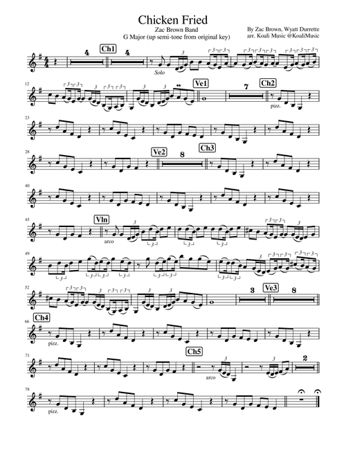 Chicken Fried (Arr. KoaliMusic) - Zac Brown Band (Violin Solo)