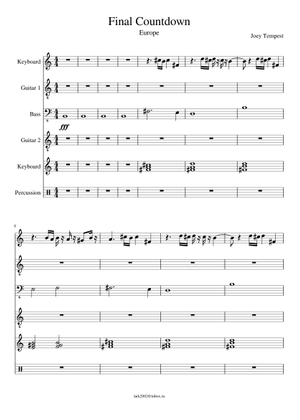 Play Official version of The Final Countdown Sheet Music by Europe for ...